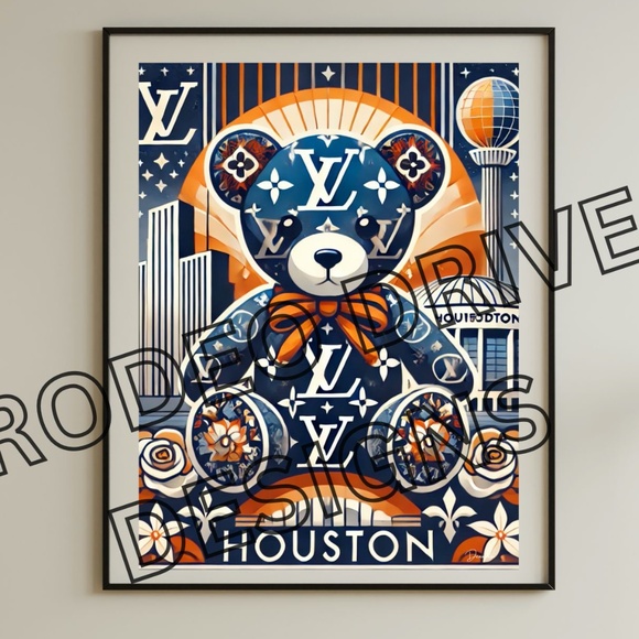 Louis Vuitton City Bear Series Houston Print (18x24) by Rodeo Drive Designs - Picture 1 of 2